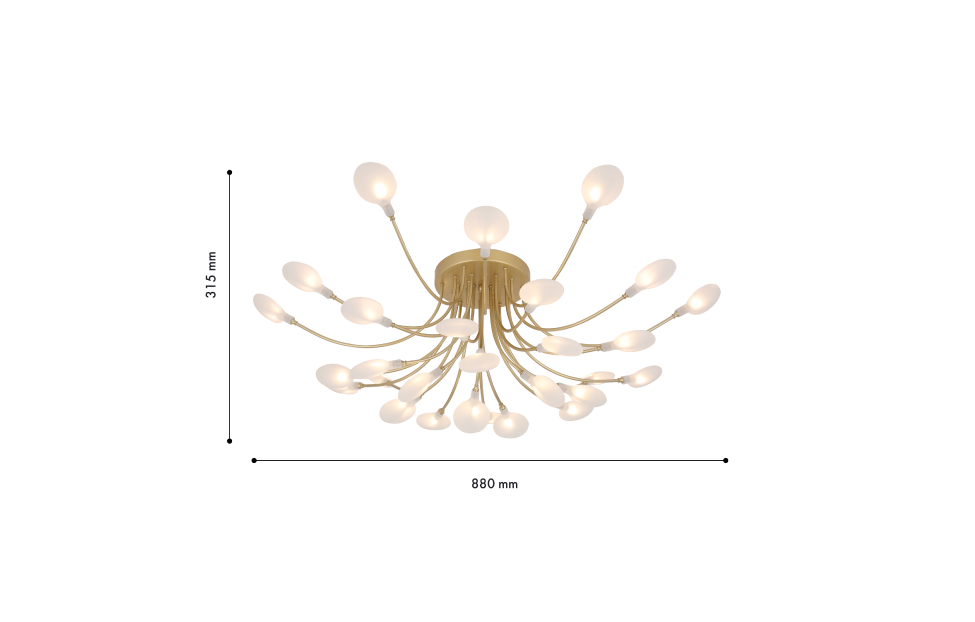 Люстры - изображение №4 "Потолочная люстра Skein (золото) D880*H320 28*G4LED*3W"  на www.Angstrem-mebel.ru