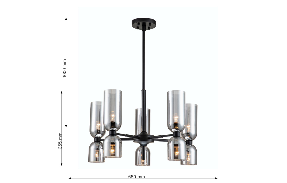 Люстры - изображение №3 "Подвесная люстра Amusing (чёрный) D680*H550/850 10*E14*40W"  на www.Angstrem-mebel.ru