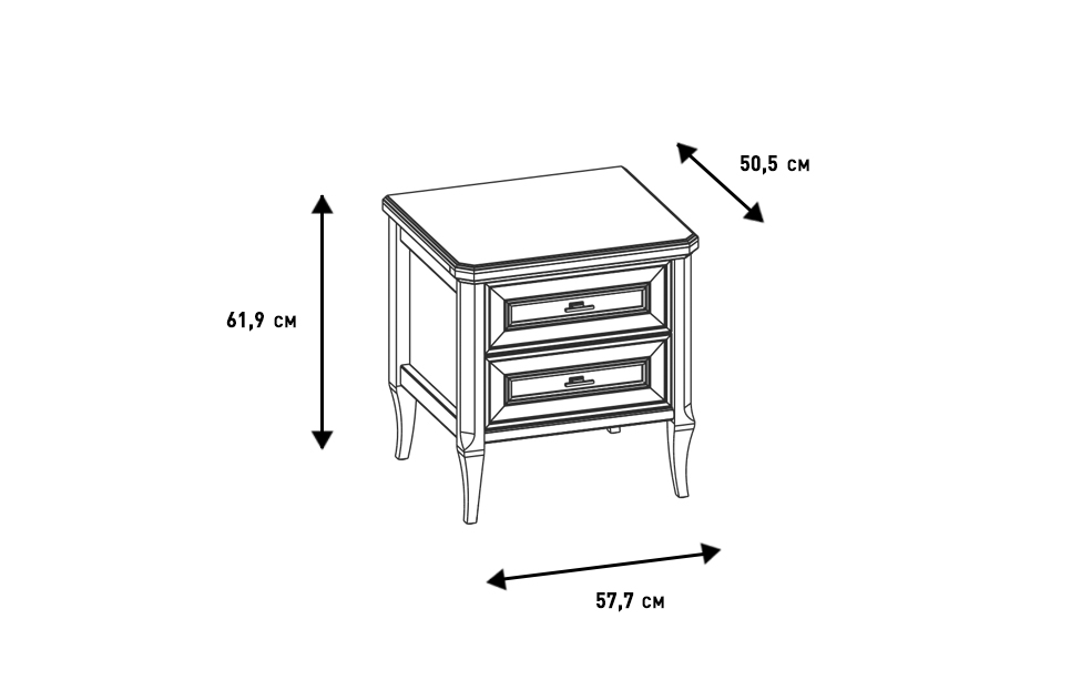 Прикроватные тумбы - изображение №11 "Прикроватная тумба Онтарио с выдвижными ящиками"  на www.Angstrem-mebel.ru