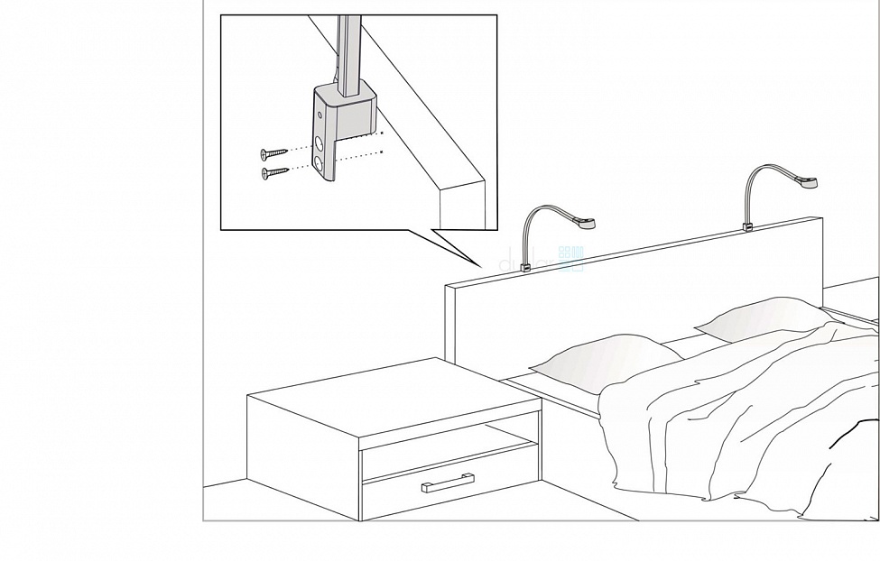 Бра - изображение №5 "Светильник FLEXI R Черный"  на www.Angstrem-mebel.ru