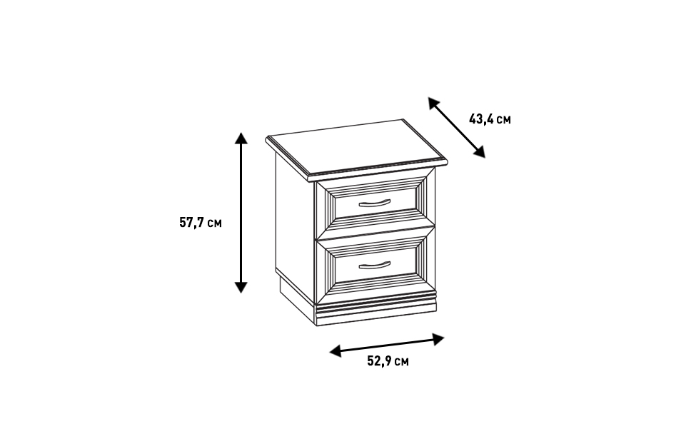 Прикроватные тумбы - изображение №10 "Прикроватная тумба Адажио с выдвижными ящиками"  на www.Angstrem-mebel.ru