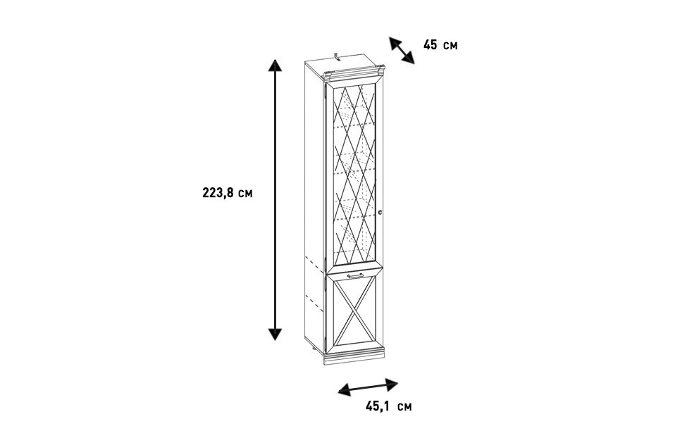 Шкафы-витрины - изображение №6 "Шкаф Кантри"  на www.Angstrem-mebel.ru