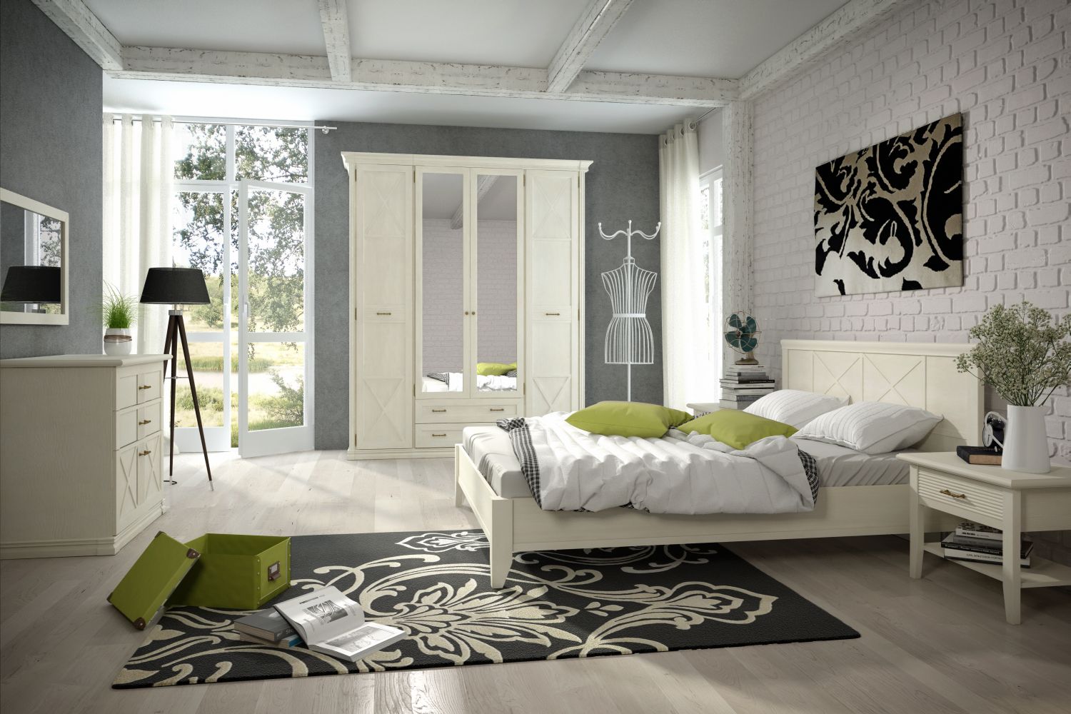 Прикроватные тумбы - изображение №7 "Прикроватная тумба Кантри с выдвижным ящиком"  на www.Angstrem-mebel.ru