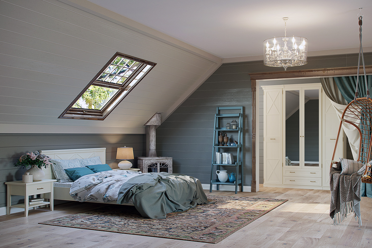 Прикроватные тумбы - изображение №6 "Прикроватная тумба Кантри с выдвижным ящиком"  на www.Angstrem-mebel.ru