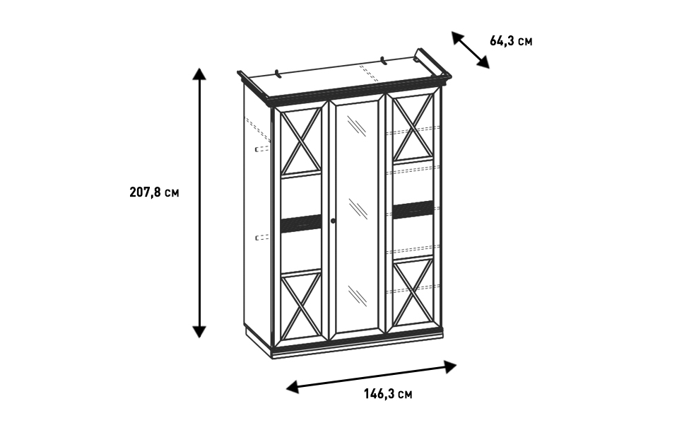Шкафы платяные - изображение №4 "Шкаф Кантри"  на www.Angstrem-mebel.ru