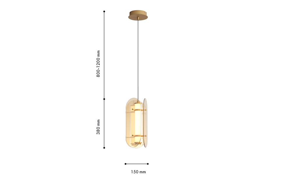 Подвесы - изображение №3 "Подвес Fada (янтарный) D190*H420/1925 LED*12.6W"  на www.Angstrem-mebel.ru