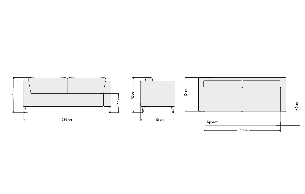 Диваны-кровати - изображение №4 "Диван Челси 3-местный, Д3"  на www.Angstrem-mebel.ru