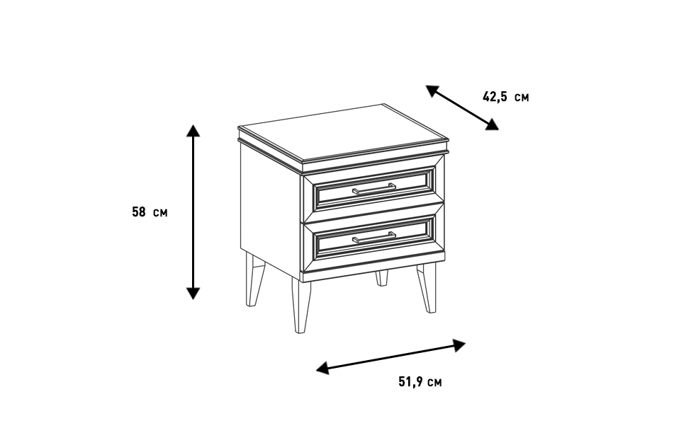 Прикроватные тумбы - изображение №10 "Прикроватная тумба Орландо с выдвижными ящиками"  на www.Angstrem-mebel.ru
