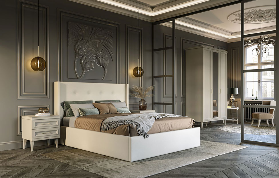 Прикроватные тумбы - изображение №5 "Прикроватная тумба Орландо с выдвижными ящиками"  на www.Angstrem-mebel.ru