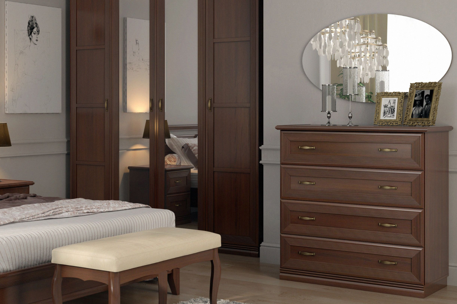 Комоды - изображение №6 "Комод Адажио с выдвижными ящиками"  на www.Angstrem-mebel.ru