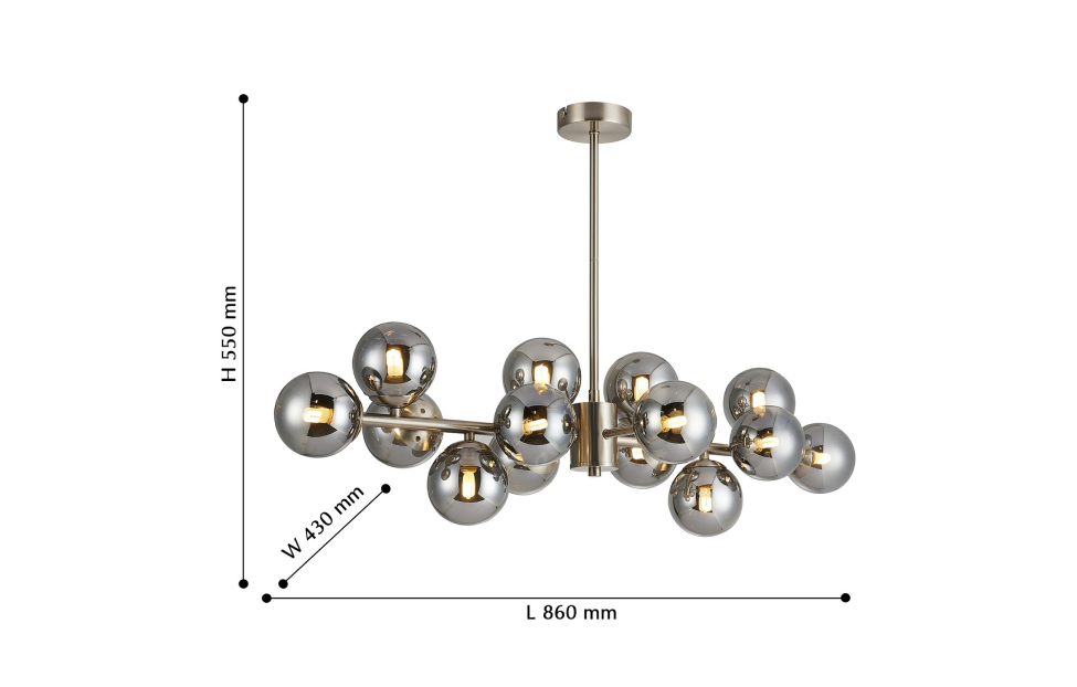 Люстры - изображение №3 "Подвесная люстра Varietas (никель) L860*W430*H370/550 14*G9*28W"  на www.Angstrem-mebel.ru