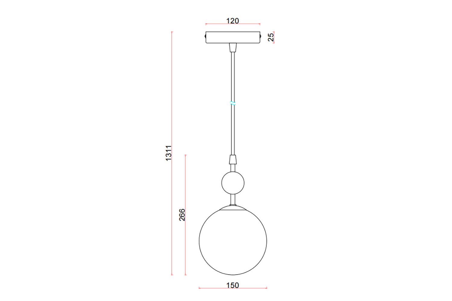 Подвесы - изображение №8 "Подвес Absolute D150*H265/1310 1*E14*40W"  на www.Angstrem-mebel.ru