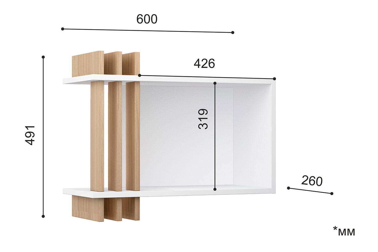 Полки - изображение №10 "Полка Троя настенная "  на www.Angstrem-mebel.ru