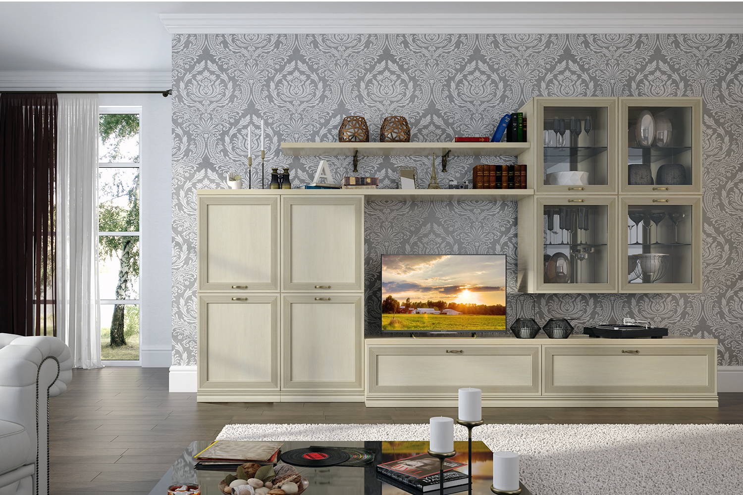 Тумбы под телевизор - изображение №5 "Тумба Адажио под телевизор с выдвижными ящиками"  на www.Angstrem-mebel.ru