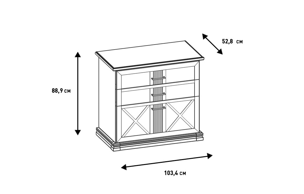Комоды - изображение №6 "Комод Кантри с выдвижными ящиками"  на www.Angstrem-mebel.ru