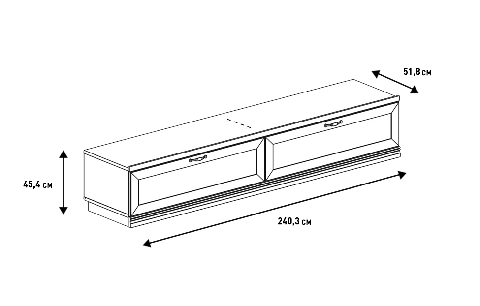 Тумбы под телевизор - изображение №6 "Тумба Адажио под телевизор с выдвижными ящиками"  на www.Angstrem-mebel.ru