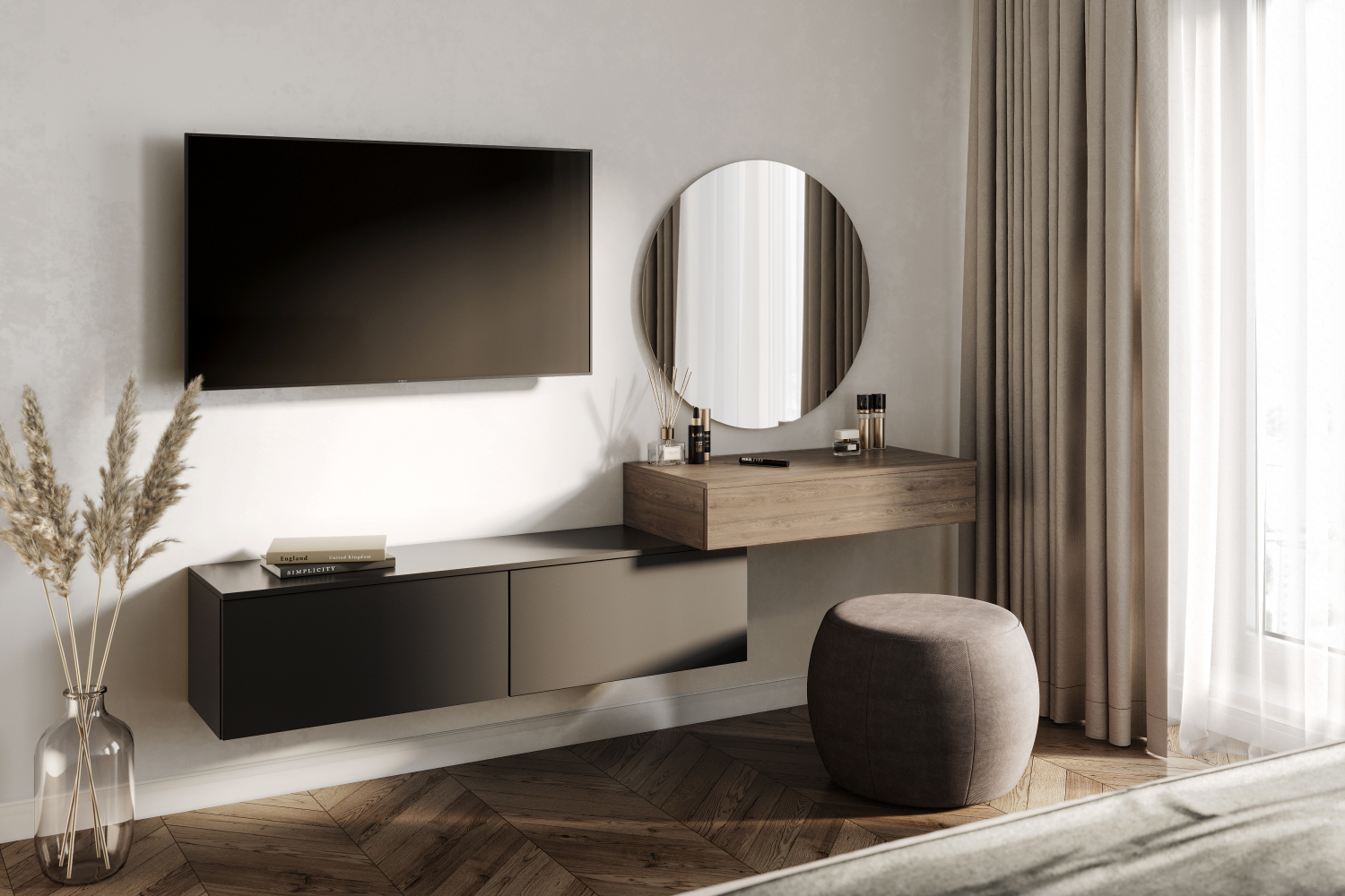 Тумбы - изображение №5 "Навесная тумба Винсент с выдвижными ящиками"  на www.Angstrem-mebel.ru