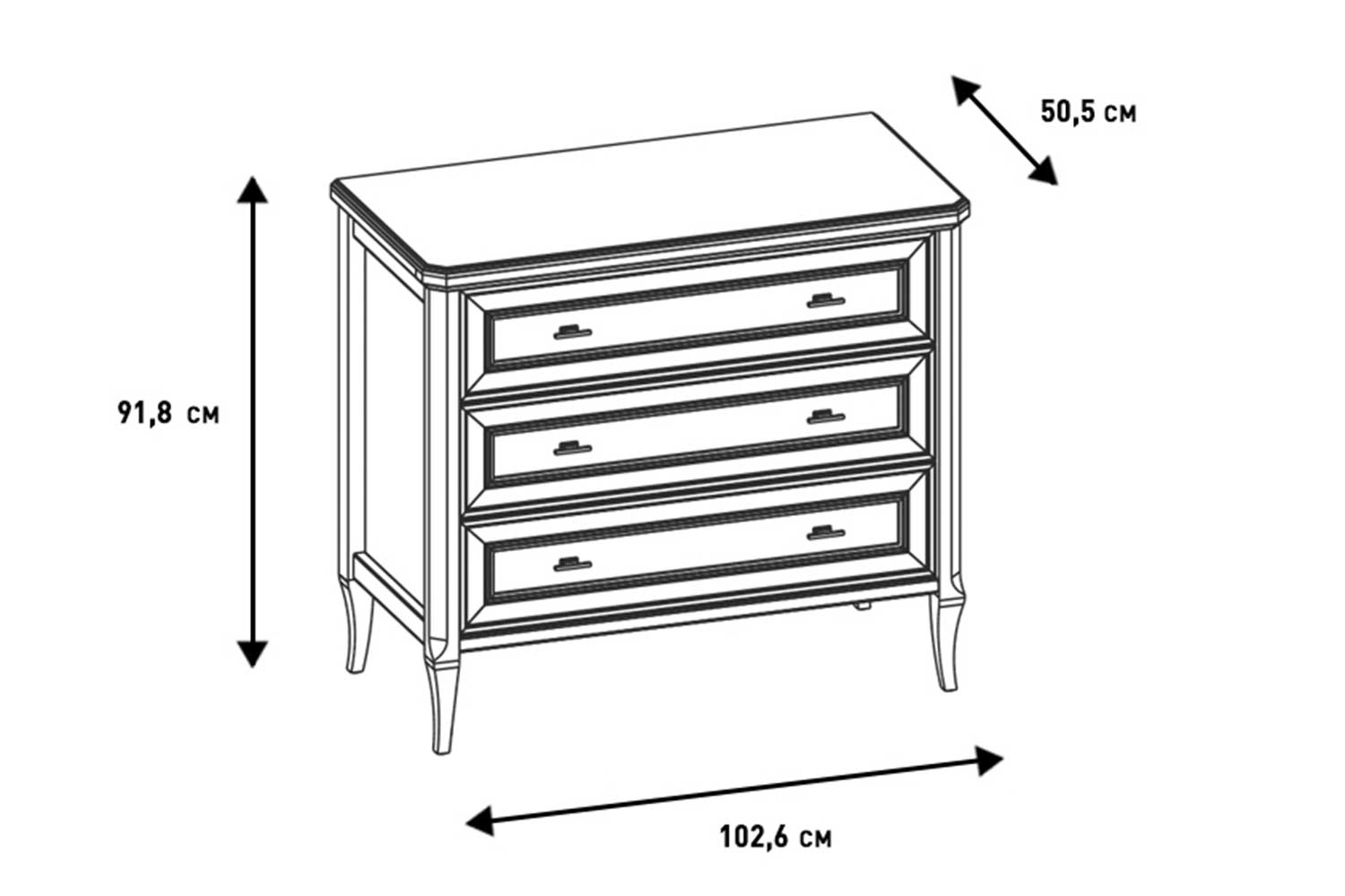 Комоды - изображение №7 "Комод Онтарио с выдвижными ящиками"  на www.Angstrem-mebel.ru