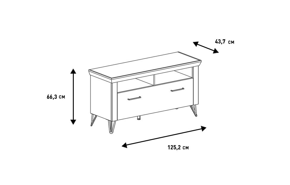Тумбы под телевизор - изображение №6 "Тумба Магнум под телевизор с выдвижным ящиком"  на www.Angstrem-mebel.ru