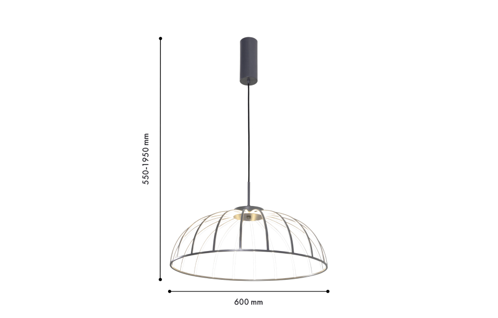 Люстры - изображение №4 "Подвесная люстра Vertex (серый) D600*H500/1900 LED*60W"  на www.Angstrem-mebel.ru