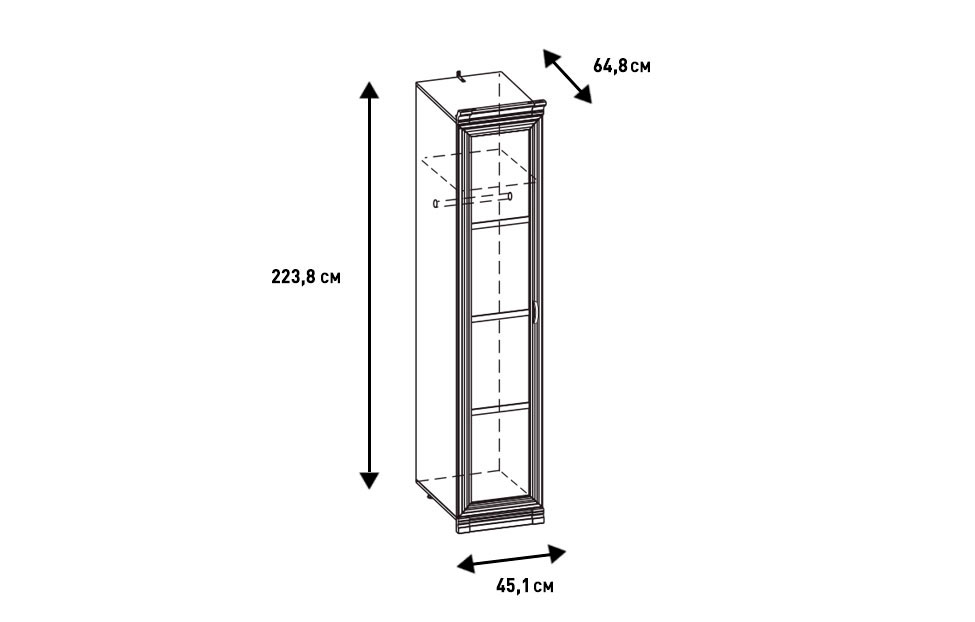 Шкафы-пеналы - изображение №7 "Шкаф Адажио"  на www.Angstrem-mebel.ru