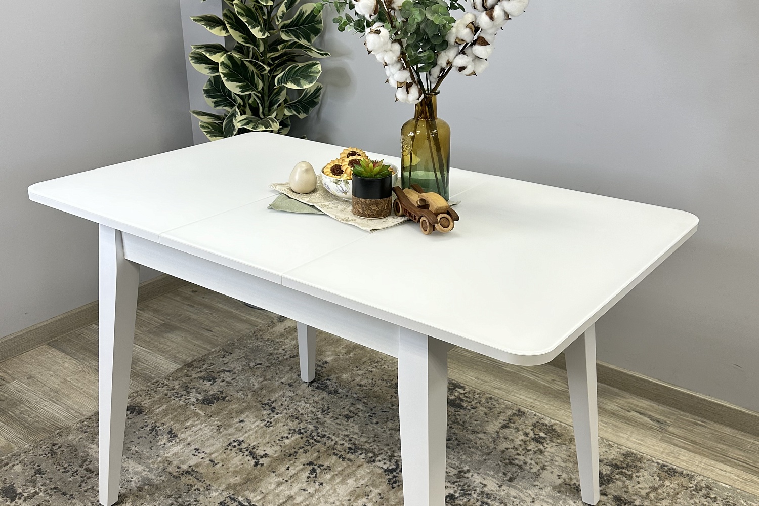 Обеденные столы - изображение №5 "Стол обеденный Орпен опоры белый/столешница белый сатин"  на www.Angstrem-mebel.ru